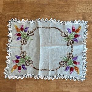 Handmade Embroidered Floral Table Linen